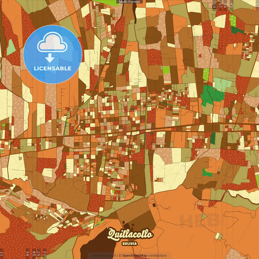 Quillacollo Bolivia Farmhouse Poster Art Map Template