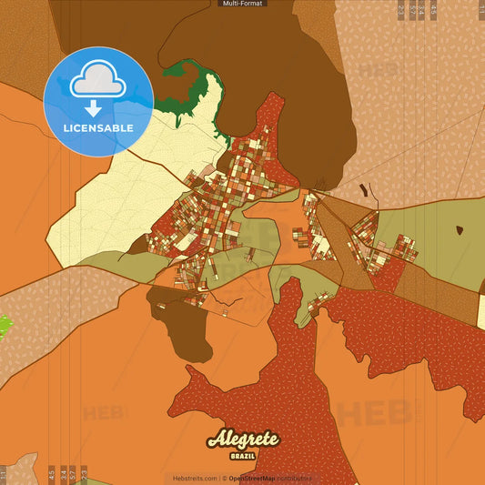 Alegrete Brazil Farmhouse Poster Art Map Template