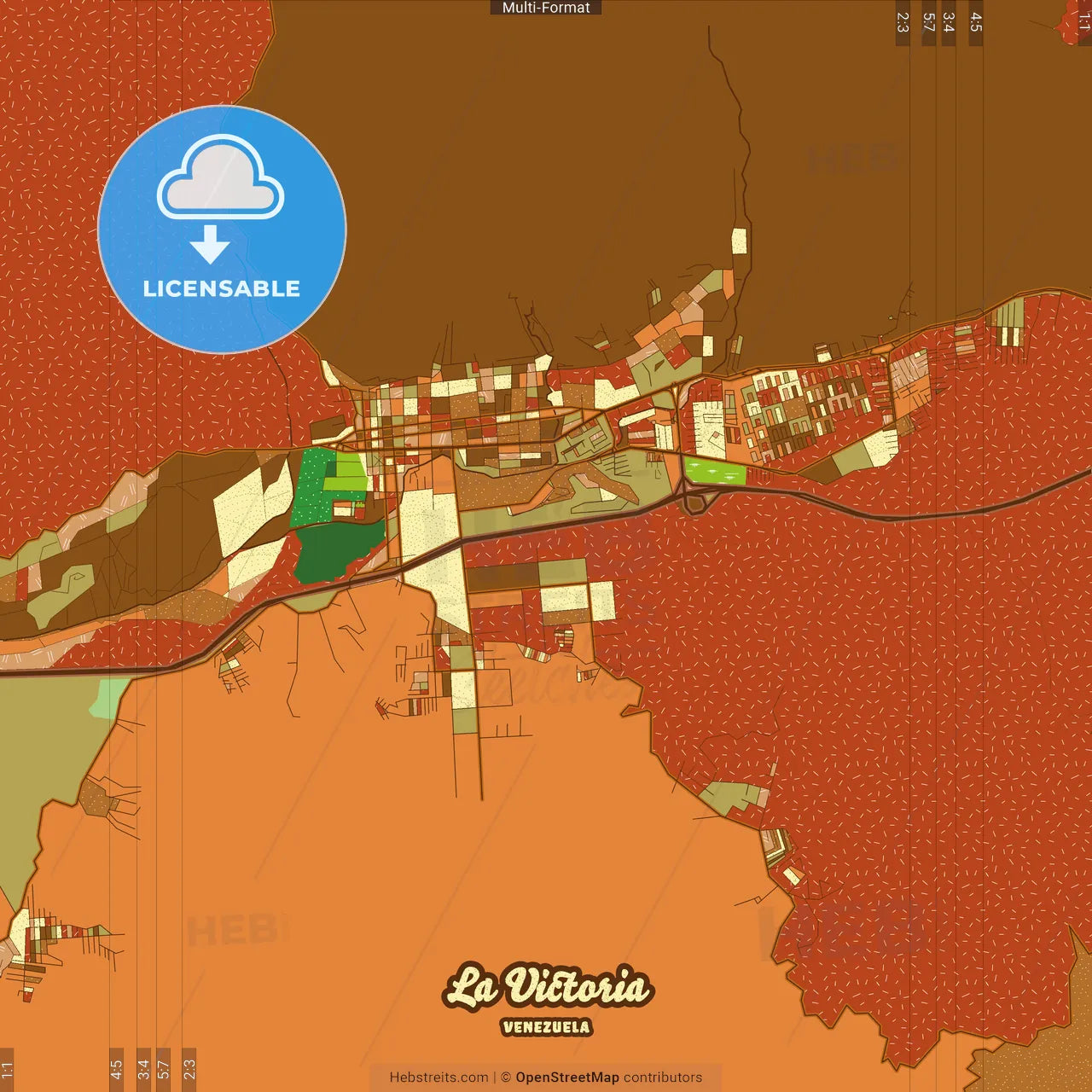 La Victoria Venezuela Farmhouse Poster Art Map Template
