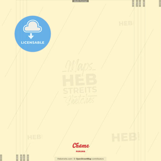 Chame, Panamá Oeste, Panama Crazy Colorful Street Map Poster Template