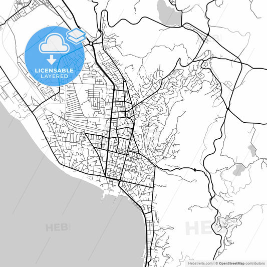 Layered PDF map of Vlorë, Albania