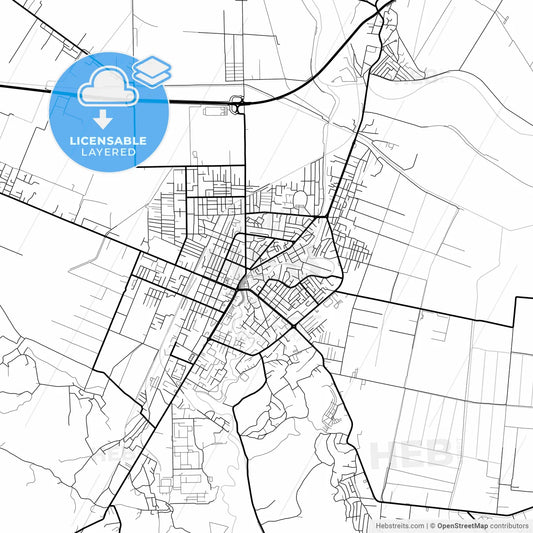 Layered PDF map of Fier, Albania
