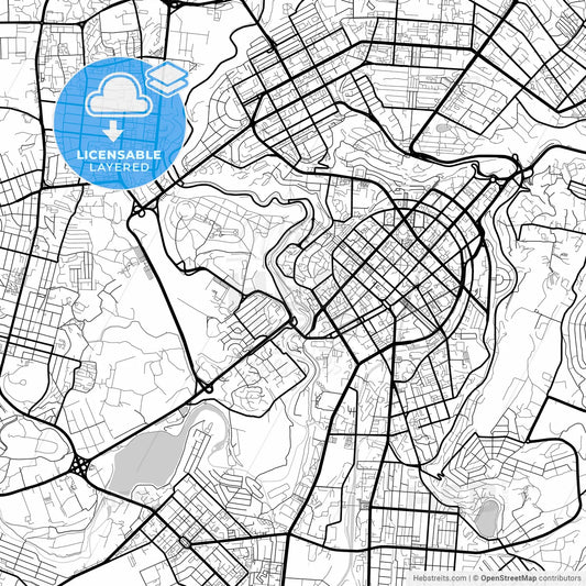 Layered PDF map of Yerevan, Armenia