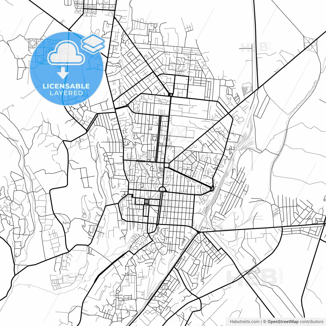 Layered PDF map of Gyumri, Shirak, Armenia
