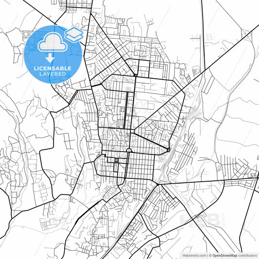 Layered PDF map of Gyumri, Shirak, Armenia
