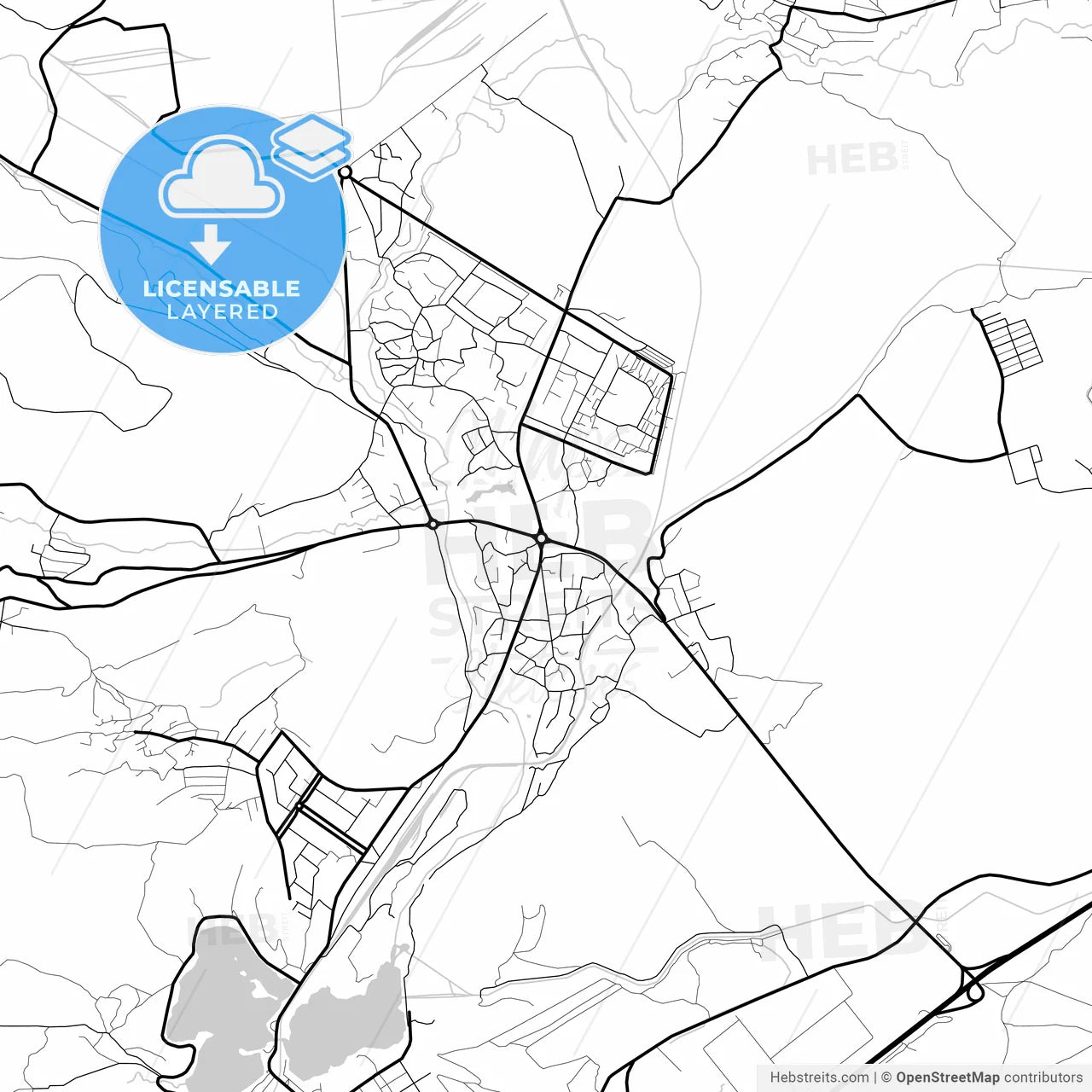 Layered PDF map of Hrazdan, Kotayk, Armenia