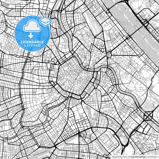 Layered PDF map of Vienna, Austria