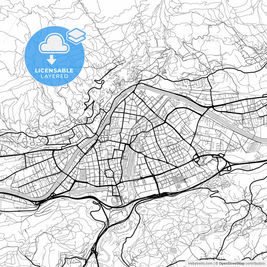 Layered PDF map of Innsbruck, Tyrol, Austria