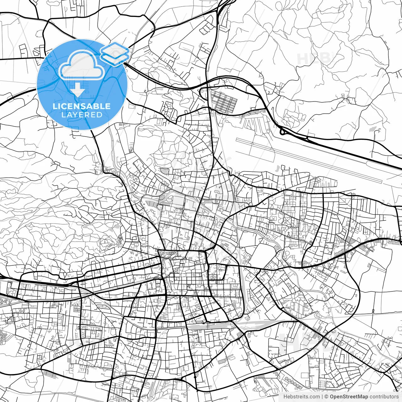 Layered PDF map of Klagenfurt, Carinthia, Austria