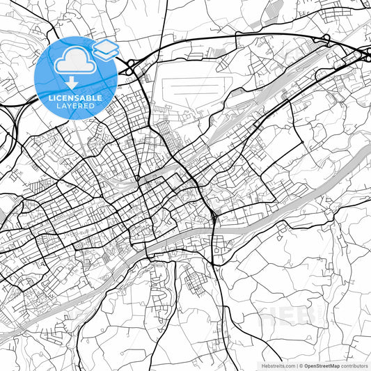 Layered PDF map of Wels, Upper Austria, Austria