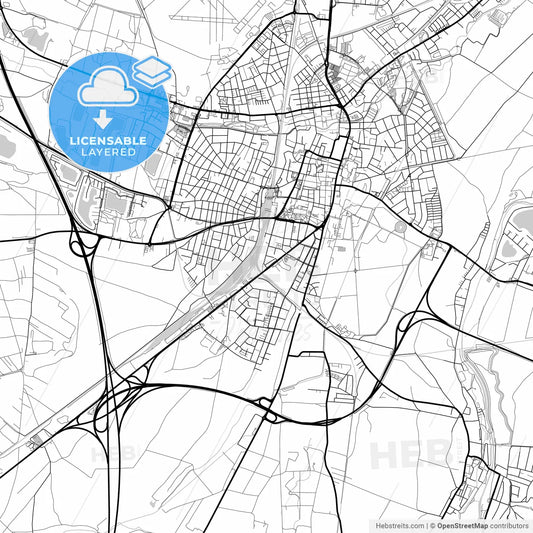 Layered PDF map of Wiener Neustadt, Lower Austria, Austria