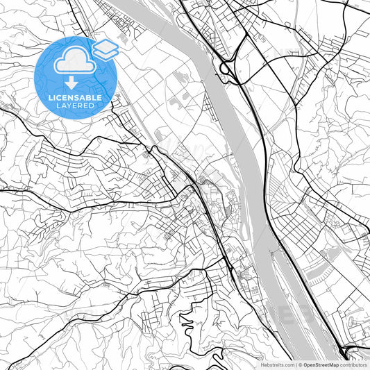 Layered PDF map of Klosterneuburg, Lower Austria, Austria