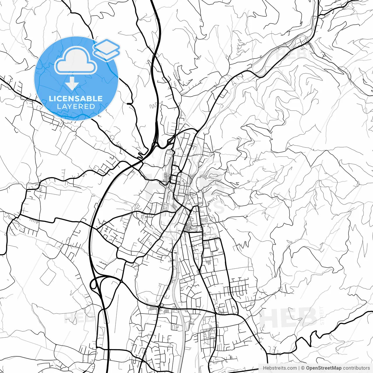 Layered PDF map of Wolfsberg, Carinthia, Austria