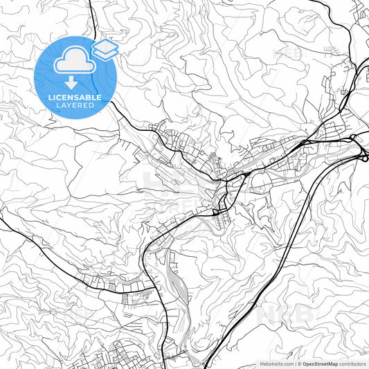 Layered PDF map of Kapfenberg, Styria, Austria