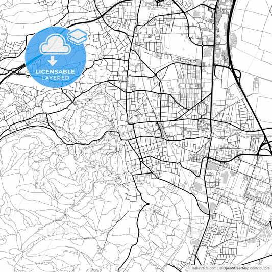 Layered PDF map of Mödling, Lower Austria, Austria
