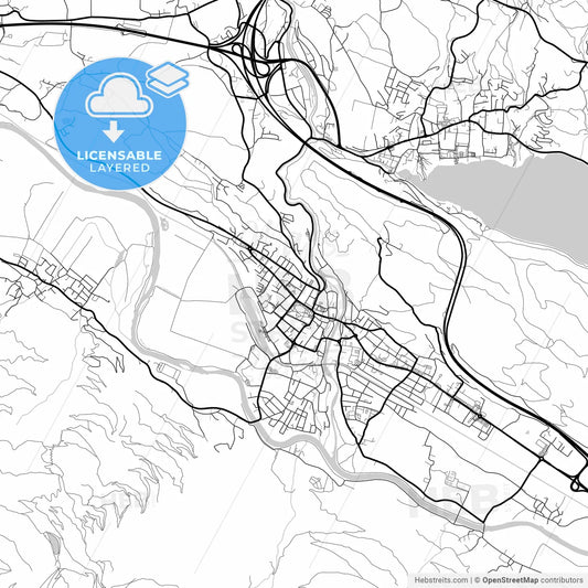 Layered PDF map of Spittal an der Drau, Carinthia, Austria