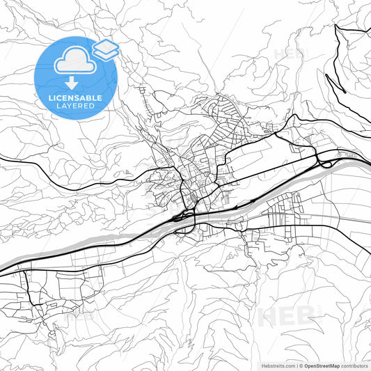 Layered PDF map of Telfs, Tyrol, Austria