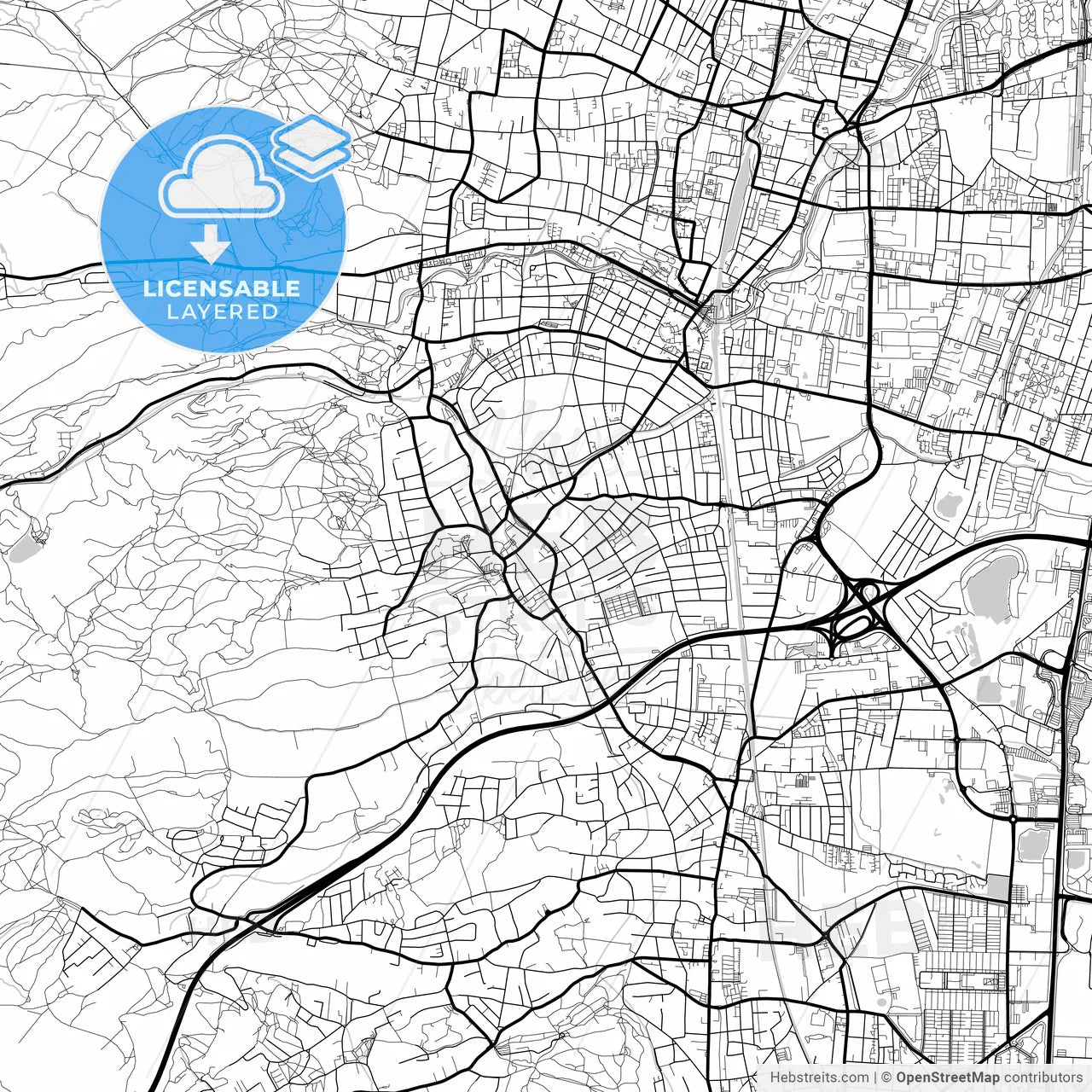 Layered PDF map of Perchtoldsdorf, Lower Austria, Austria