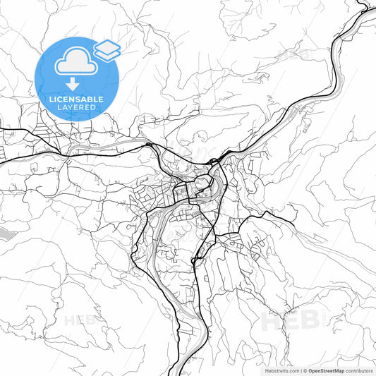 Layered PDF map of Bad Ischl, Upper Austria, Austria