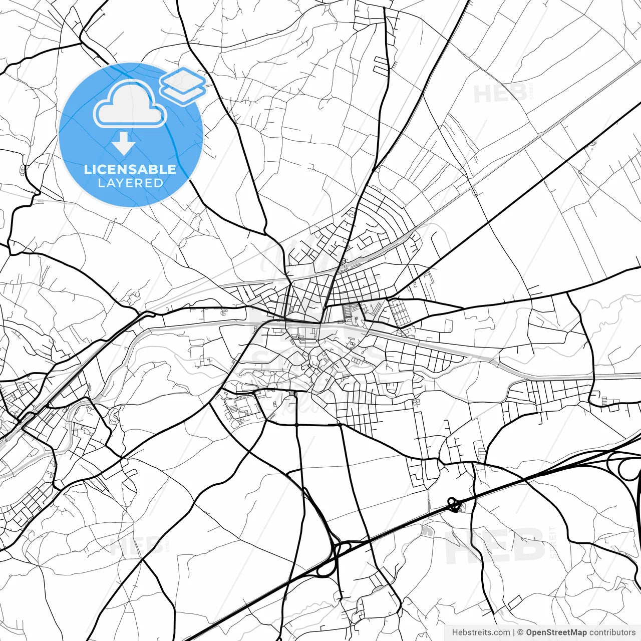 Layered PDF map of Neunkirchen, Lower Austria, Austria