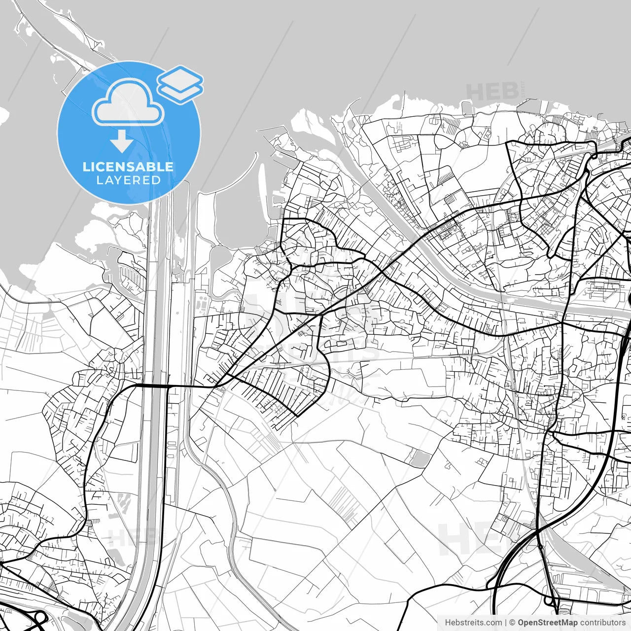Layered PDF map of Hard, Vorarlberg, Austria