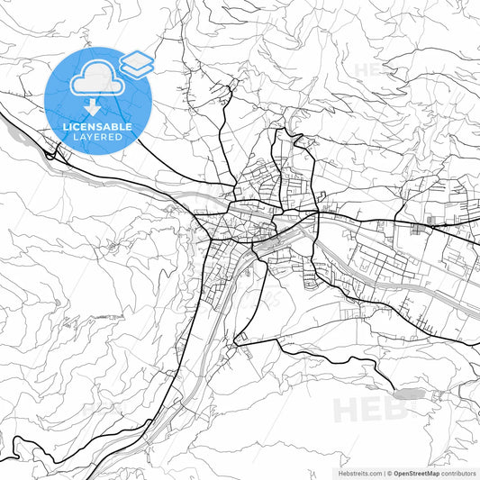 Layered PDF map of Lienz, Tyrol, Austria