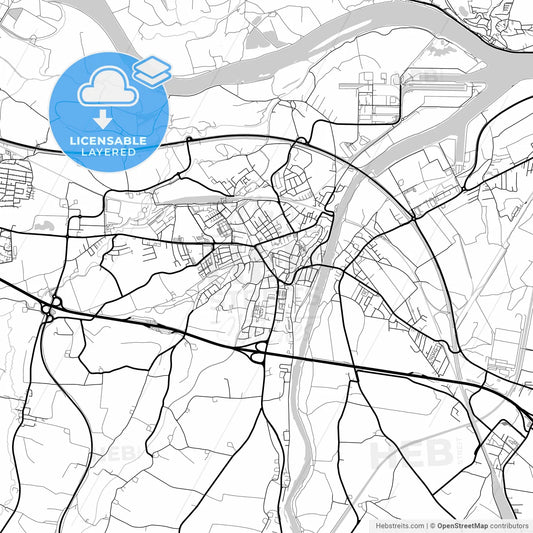 Layered PDF map of Enns, Upper Austria, Austria