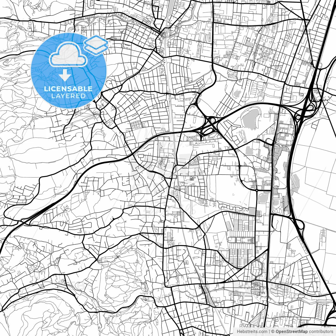 Layered PDF map of Brunn am Gebirge, Lower Austria, Austria