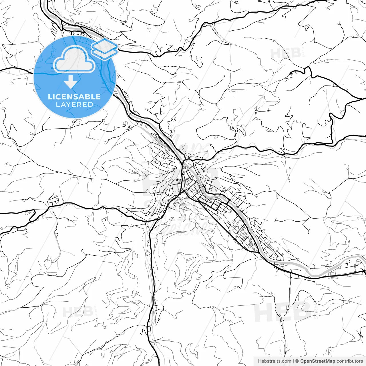 Layered PDF map of Waidhofen, Lower Austria, Austria