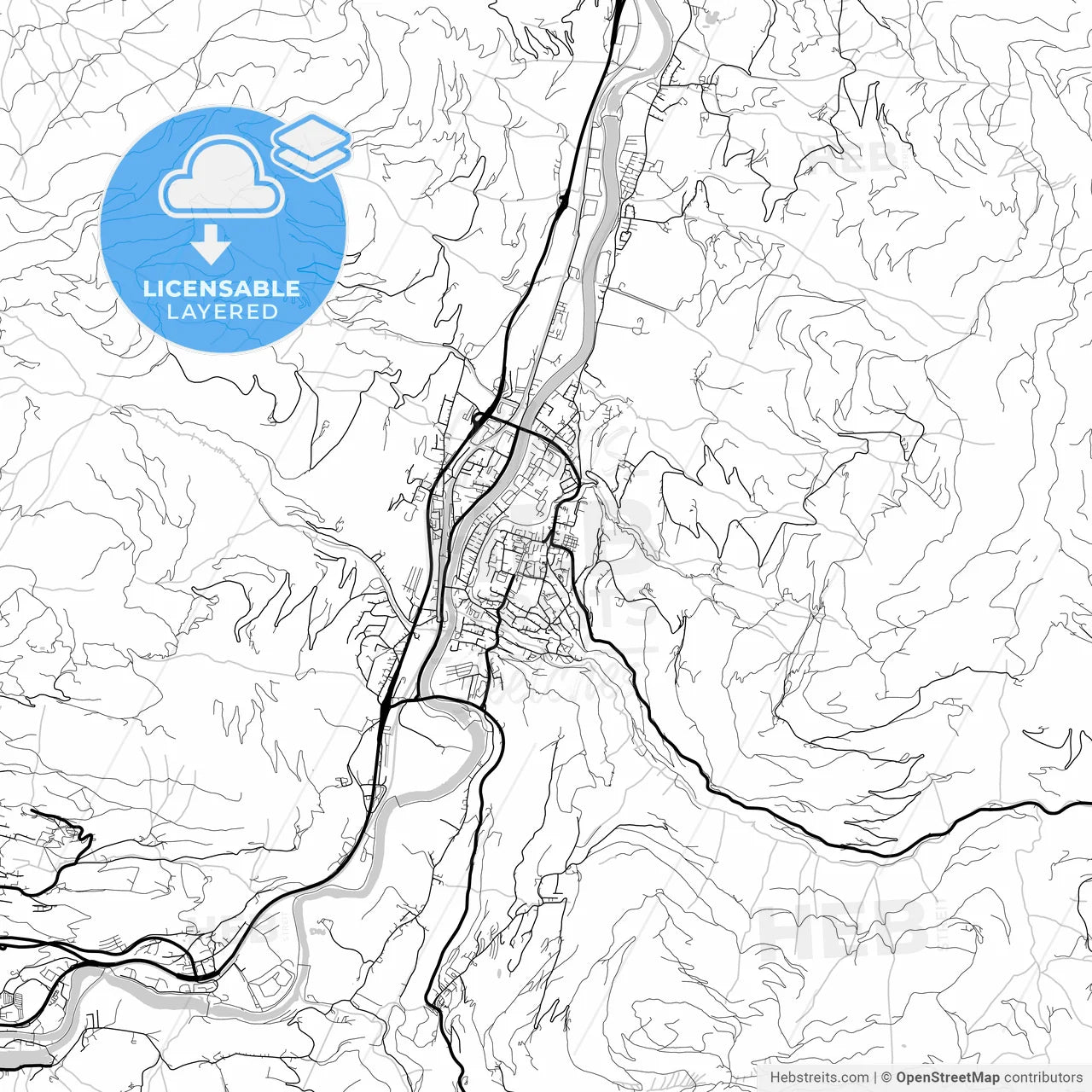 Layered PDF map of Sankt Johann im Pongau, Salzburg, Austria