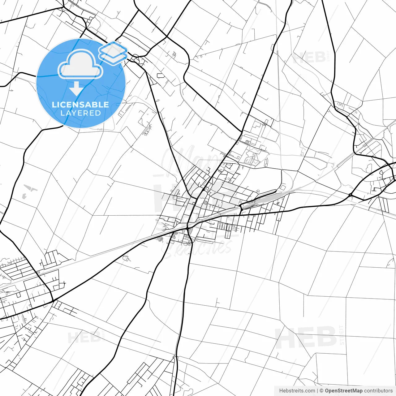 Layered PDF map of Gänserndorf, Lower Austria, Austria