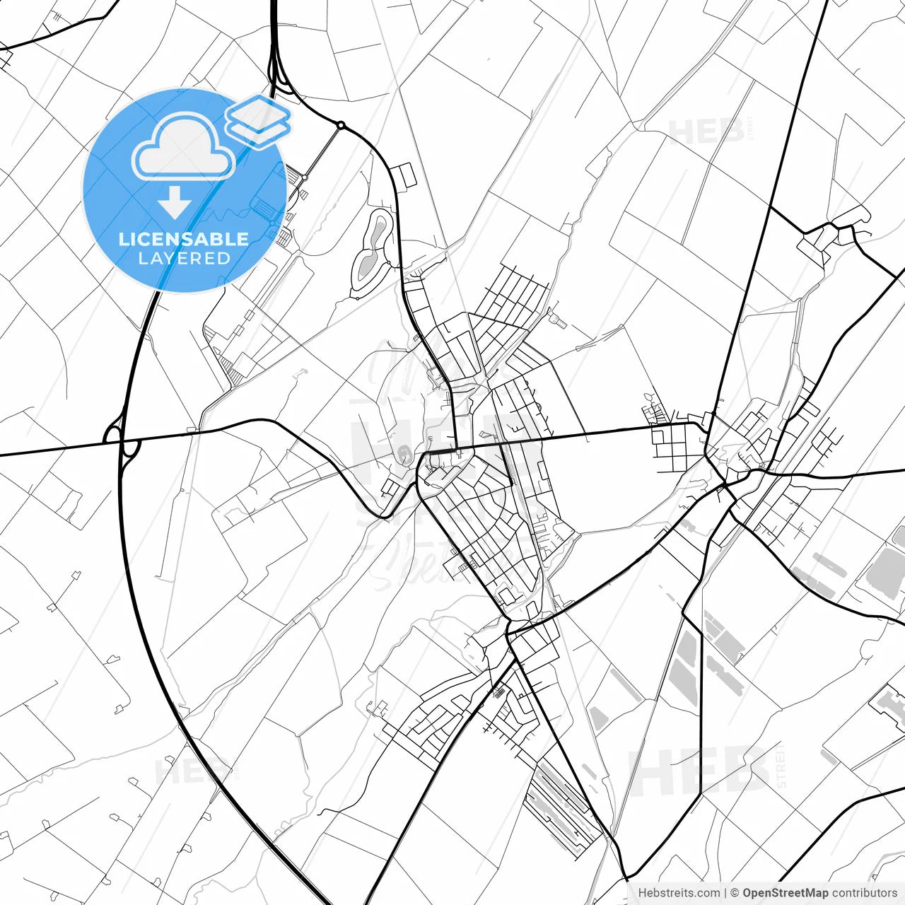 Layered PDF map of Ebreichsdorf, Lower Austria, Austria