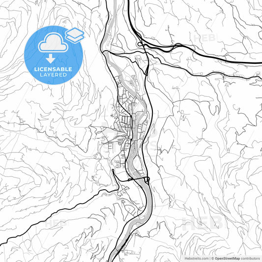 Layered PDF map of Bischofshofen, Salzburg, Austria
