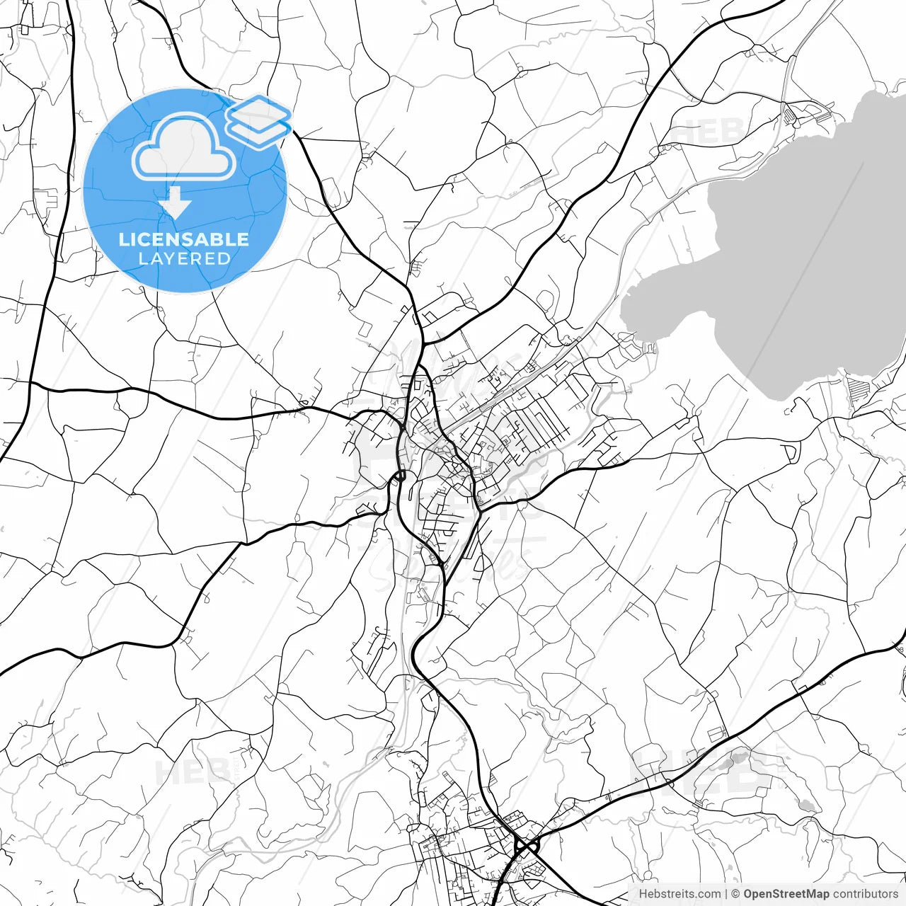 Layered PDF map of Seekirchen am Wallersee, Salzburg, Austria