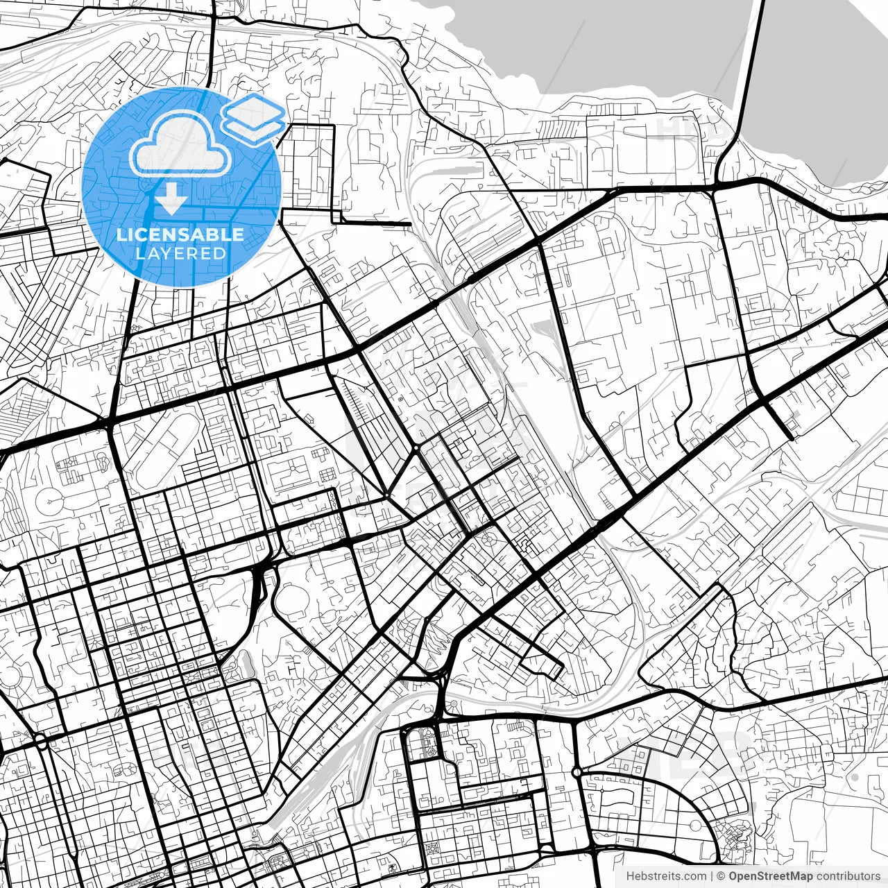 Layered PDF map of Baku, Azerbaijan