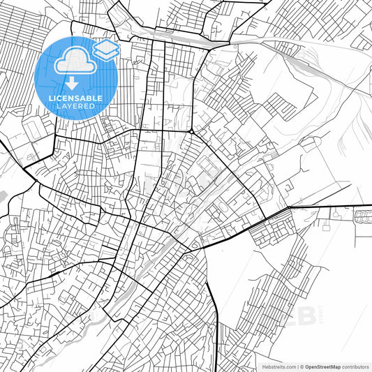 Layered PDF map of Ganja, Azerbaijan