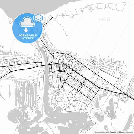 Layered PDF map of Mingachevir, Azerbaijan