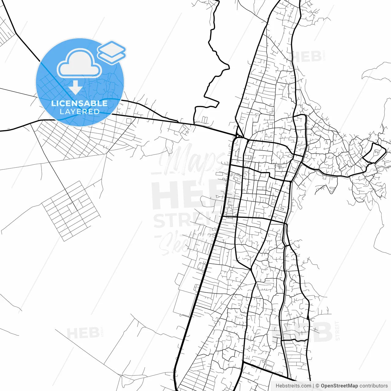 Layered PDF map of Shaki, Azerbaijan