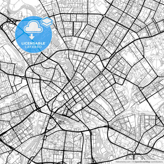 Layered PDF map of Minsk, Belarus