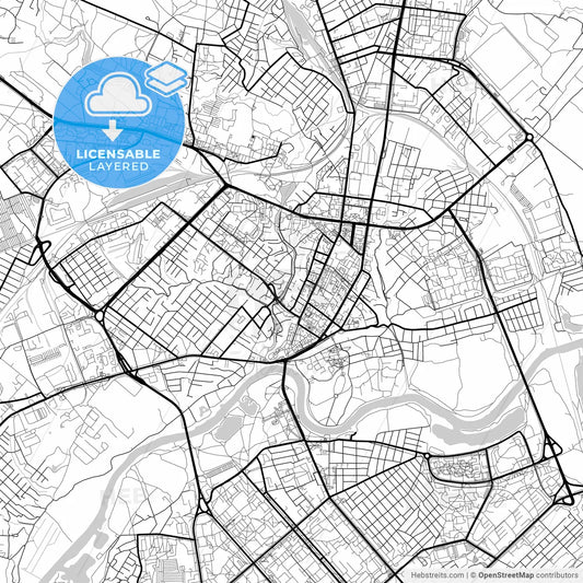 Layered PDF map of Mogilev, Voblasć, Belarus