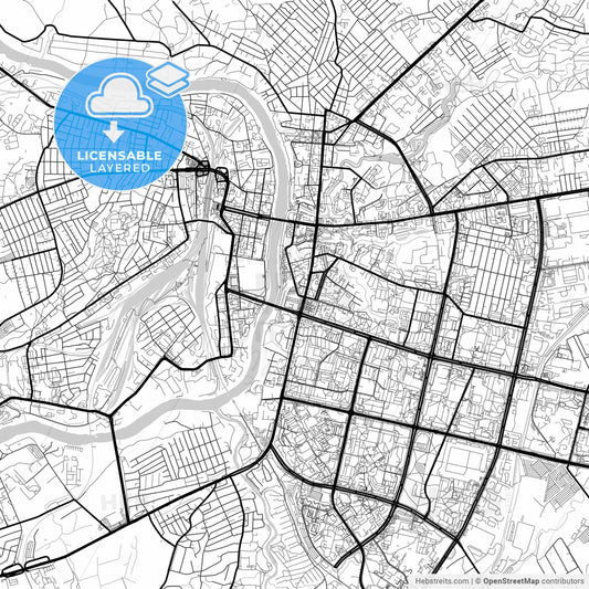 Layered PDF map of Vitebsk, Voblasć, Belarus