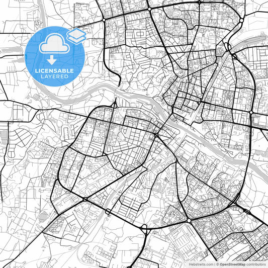 Layered PDF map of Grodno, Voblasć, Belarus