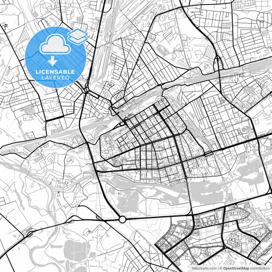 Layered PDF map of Brest, Voblasć, Belarus