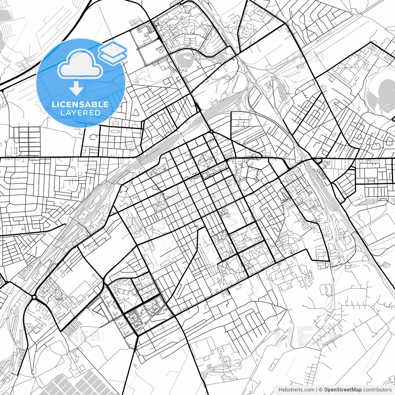 Layered PDF map of Baranavichy, Voblasć, Belarus