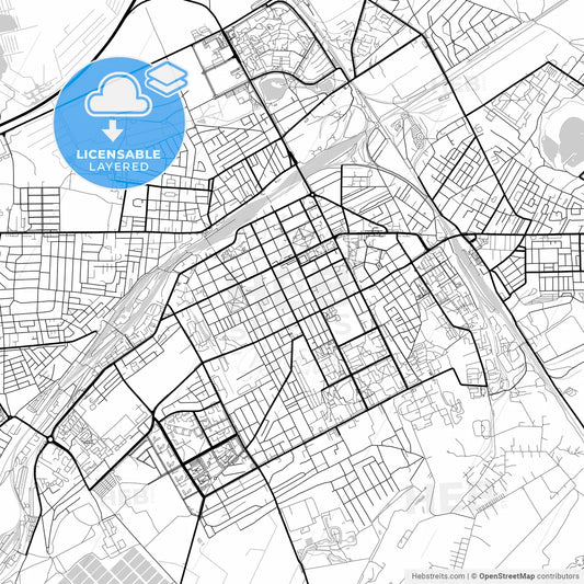 Layered PDF map of Baranavichy, Voblasć, Belarus