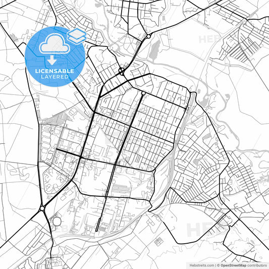 Layered PDF map of Barysaw, Rajon, Belarus