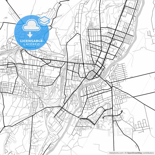 Layered PDF map of Orsha, Voblasć, Belarus