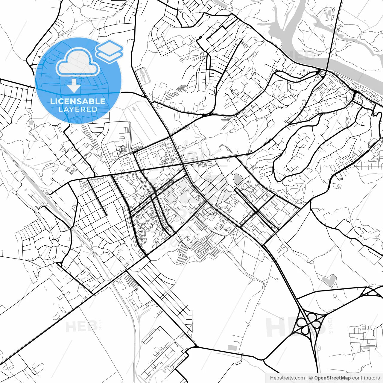 Layered PDF map of Mazyr, Rajon, Belarus