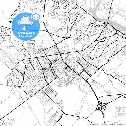 Layered PDF map of Mazyr, Rajon, Belarus