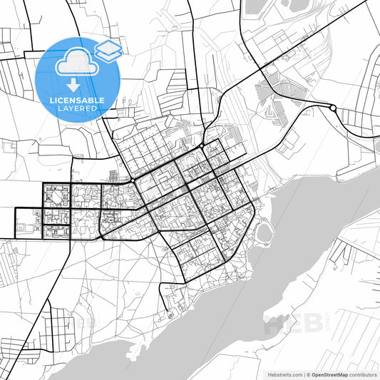 Layered PDF map of Salihorsk, Rajon, Belarus